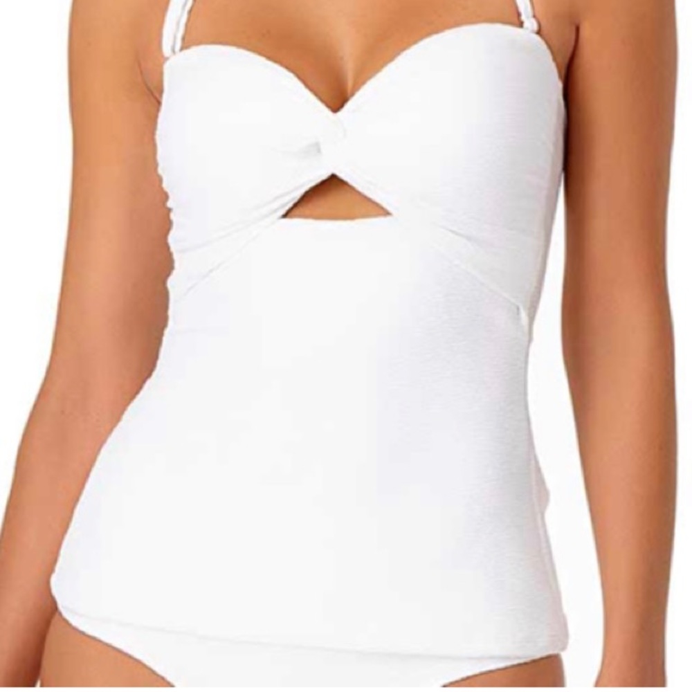🆕Anne Cole Twist Front One Piece White